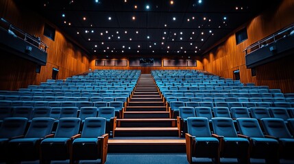 Obraz premium Empty theater auditorium, night, presentation