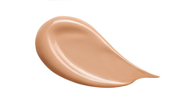 Makeup Liquid foundation stroke isolated on white background. Cosmetic product brush swatch