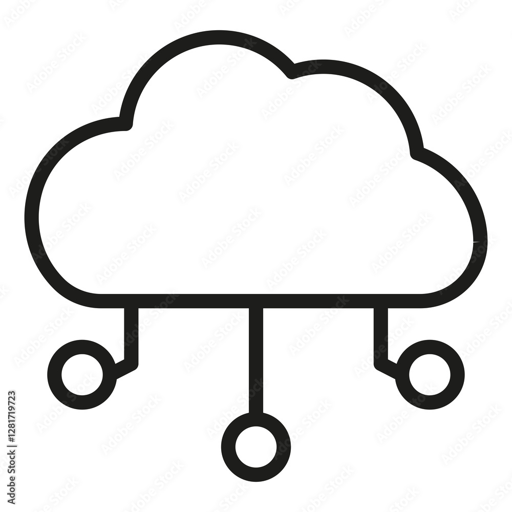 Poster cloud computing vector icon