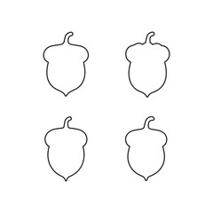acorn icon simplified oak nut designs graphic illustration, minimalist style, vector art