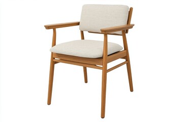Stylish Wooden Chair With Soft Fabric Cushion Perfect for Home or Office Seating. Generative AI