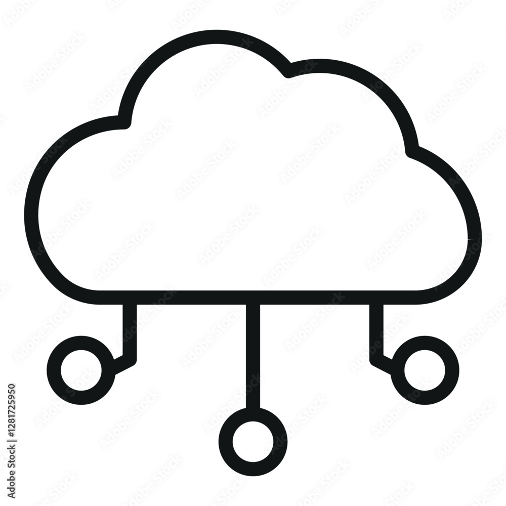 Poster cloud computing vector icon