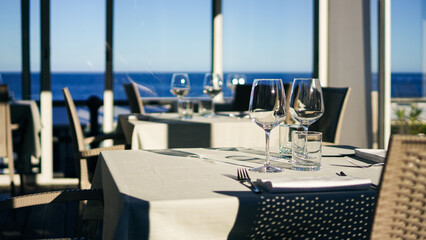 table setting in a restaurant