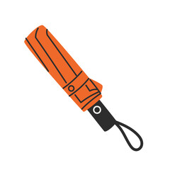 Closed Red Folding Umbrella Isolated on a White Background for Spring Designs