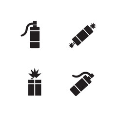 Explosive Dynamite Icon – Flat Vector Silhouette for Games & Websites 