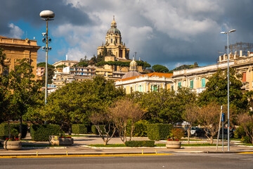 Messina, Sicily, Italy. Panoramic view of aMessina in bright sunny day