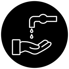 Ablution (Wudu) Black Circle Icon