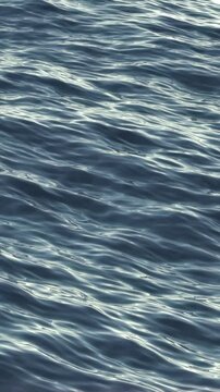 3D Animation - Looping ocean waves texture at sunset in vertical format
