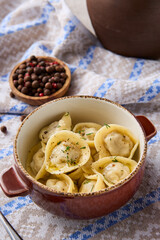 Rustic Charm Artisan Meat Dumplings in Warm Earthy Tones
