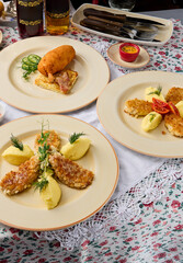 Artistic Display of Diverse Cutlet Varieties in Rich Textural Contrast and Vibrant Colors