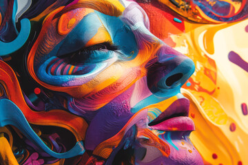 Surreal Vivid Portrait: A Fusion of Colors