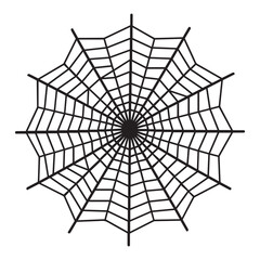 Obraz premium Spider web black silhouette icon on white background