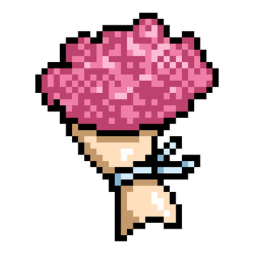 Flowers Isolated Pixel Art Icon
