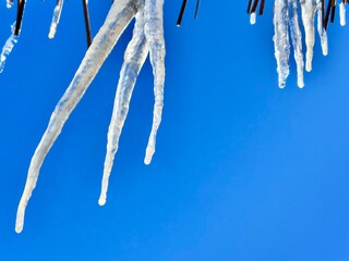 icicles on a blue background