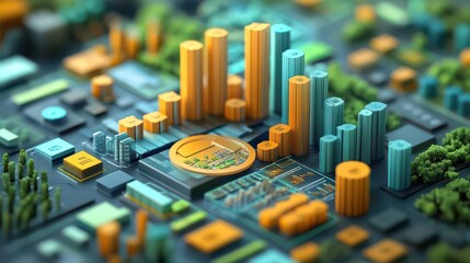 Obraz premium Illustrate a dynamic scene of Policy Impact on Economy