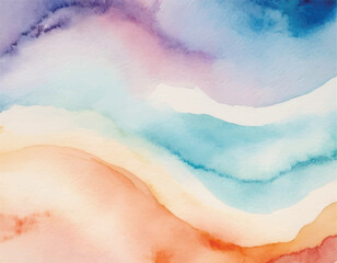 Obraz premium Watercolour hand painting colourful abstract background with paper texture