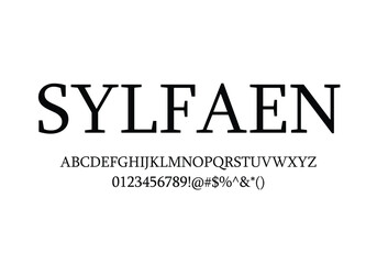 Syflaen font for logo and headline. Isolated Vector typeset