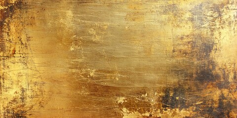 Shiny gold foil plate texture pattern wallpaper background with copy space. Bright Aesthetic, shimmering effect, luxurious, expensive golden yellow backdrop