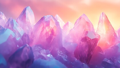 Colorful Crystal Mountain Range Sunrise