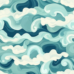 sea waves seamless pattern