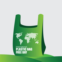 Vector International Plastic Bag Free Day. flat design. story design. flat illustration. simple and elegant	
