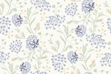 Minimal Floral pattern seamless paisley embroidery texture pink coneflower flower motifs. Vintage ikat style vector illustration design hand drawn .