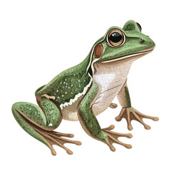 Obraz premium Detailed Illustration of a Bullfrog with Distinctive Features and Lifelike Colors