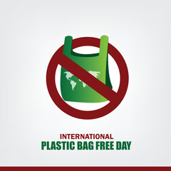 Vector International Plastic Bag Free Day. flat design. story design. flat illustration. simple and elegant	
