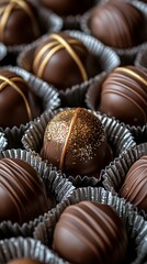 Gourmet chocolates box, close-up