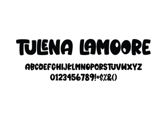 Tulena Lamoore font for logo and headline. Isolated Vector typeset