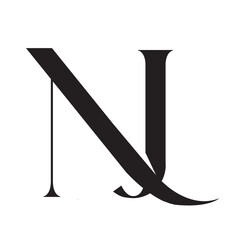 Letter NJ or AJ vector logo design for luxury and startup. 標誌設計, ロゴデザイン, Diseño de logotipo