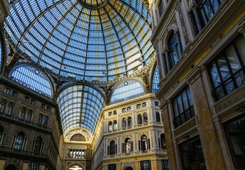 Fototapeta premium Galleria Umberto I, Naples, Campania, Italy, Europe