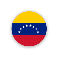 Venezuela national flag in circle shape isolated on white. Illustration