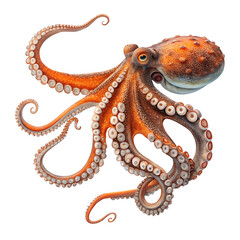 Obraz premium octopus detailed tentacles on transparent background