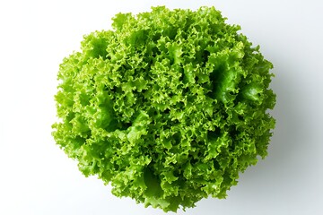 Fototapeta premium Fresh lettuce, overhead view, white background, healthy food