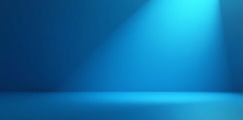 Softly glowing light on a minimalist blue background with subtle shadows and reflections, light, gradient, minimalism