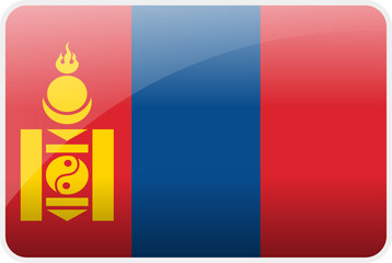 Flag Icon of Mongolia Country,National Vector Flag Iconic Symbol and Colors of Mongolia flag.