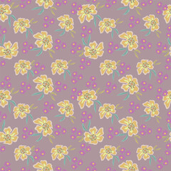 Colorful hibiscus flower with tropical leaf seamless pattern design for summer holidays background