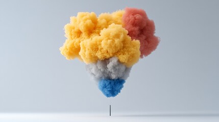 Vibrant Colorful Cloud Formation with Yellow Red and Blue Shades
