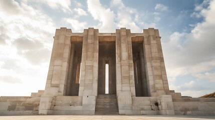Obraz premium Monumental Architecture under a Cloudy Sky: The Majestic Structure of the Memorial