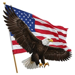 Naklejka premium American Bald Eagle in Majestic Flight