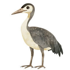Fototapeta premium Detailed Illustration of a Crane Standing Gracefully in a Sty with Artistic Texture and Soft Color Palette