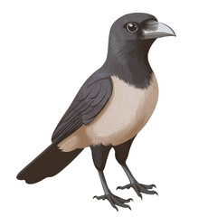 Obraz premium Detailed Artistic Illustration of a Crow with Unique Coloration and Style