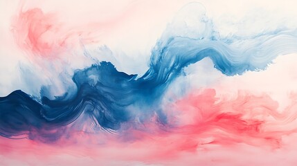 Fototapeta premium Abstract Painting Blue Pink Swirling Hues