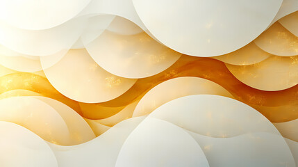 Luxury Abstract Geometric Pattern with Transparent Gold Layers and White Overlap for Branding or Packaging Background Design