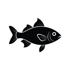 Shubunkin Silhouette Vector Art Illustration and Shubunkin Fish Black Color Design