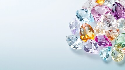 Vibrant gemstone texture with facets reflecting light in various colors: A mesmerizing macro shot of a faceted gemstone, reflecting brilliant colors as light refracts through its precise cuts,