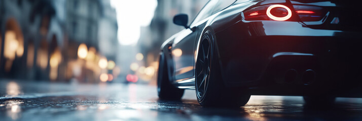 Banner of a generic and unbranded car in a city