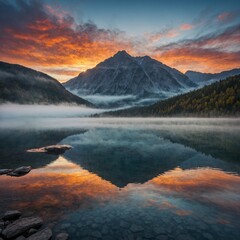 sunrise over the lake