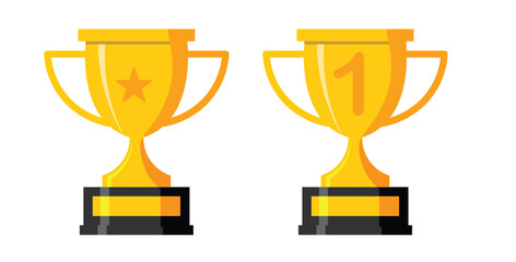 Trophy cup, award, winning vector illustration eps10 icons.